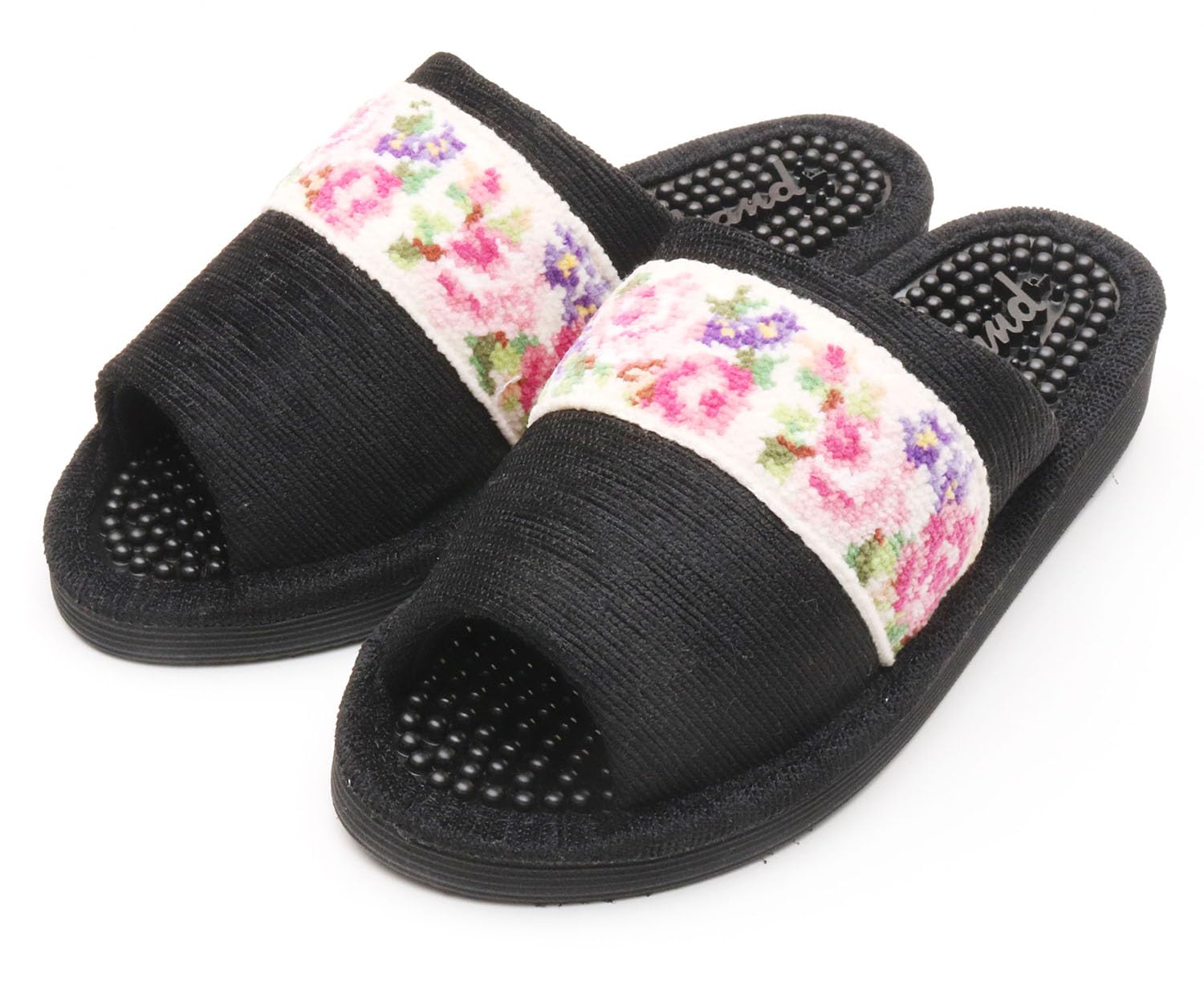 

Сделано в Японии Шенниловая окантовочная лента Здоровые тапочки Комната для рефлексологии [Здоровые сандалии, обувь] (Черная слоновая кость) чёрный