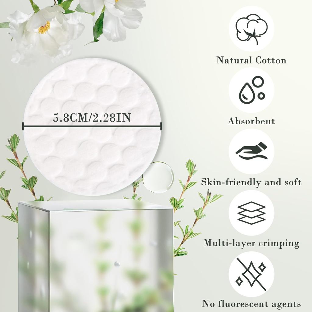 EKIND 100pcs Cotton Cotton Pads for Makeup Cotton for Makeup Removal and Facial Ideal for Beauty and Personal Care Rounds, Removal, Cleansing, Women's