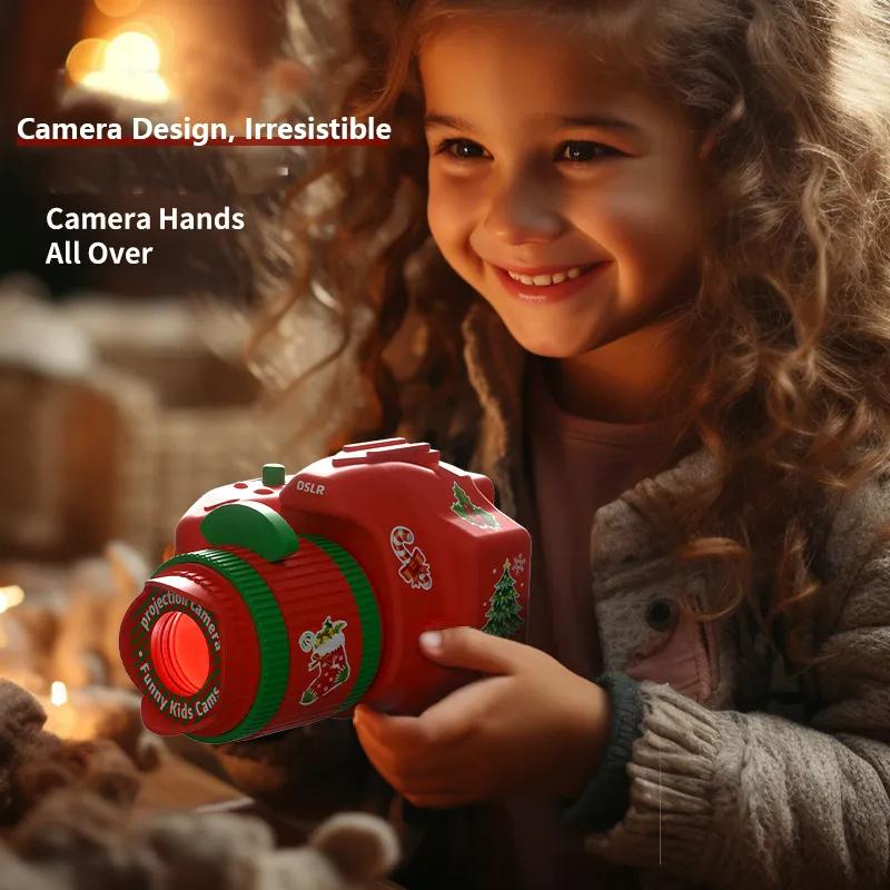 Christmas Projection Toys Children Cartoon Light Up Santa Claus Pattern Games Early Education Christmas Projector Camera Gifts