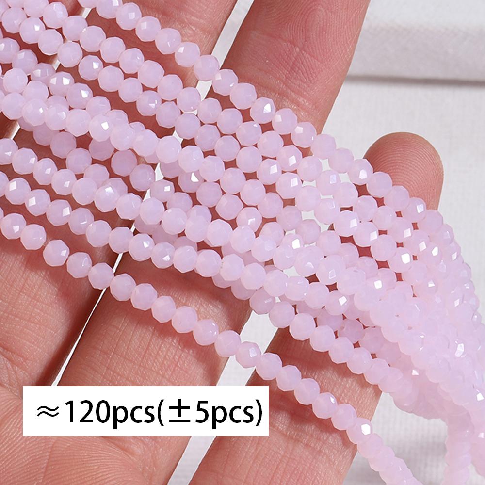 120pcs Crystal Glass Beads Rondelle Austria Faceted Loose Spacer Round Beads for Jewelry Making DIY Necklace Bracelet