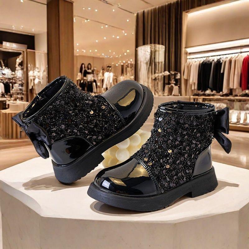 Girls' Princess Party Boots - British Style Short Boots with Fashionable Side Zip