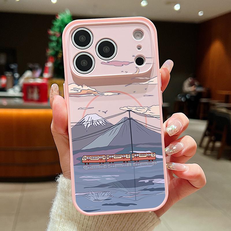 Custodia con Motivo Paesaggio Montagna Innevata Per iPhone 17 Pro Max Magnetica Per Magsafe Cover Ibrida Sottile Opaca Per iPhone 16 15 14 13 Pro Max
