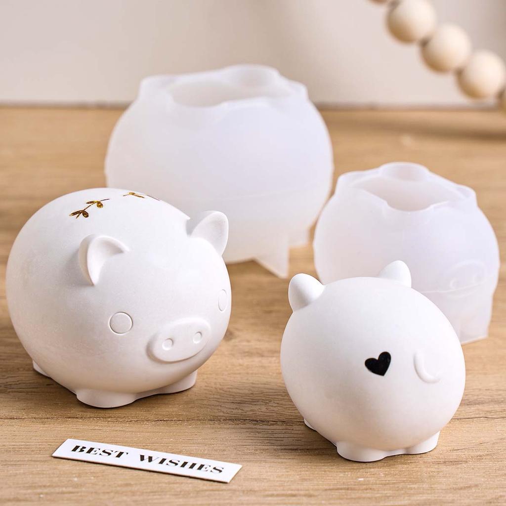 3D Cartoon Pig Silicone Candle Mold DIY Cute Animal Piggy Craft Gifts Making Soap Resin Plaster Casting Molds Home Deco Supplies