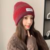Pletená teplá čepice dámská podzimní a zimní móda přechod barev ukazuje malý obličej pulovr ochrana uší cyklistická vlněná čepice