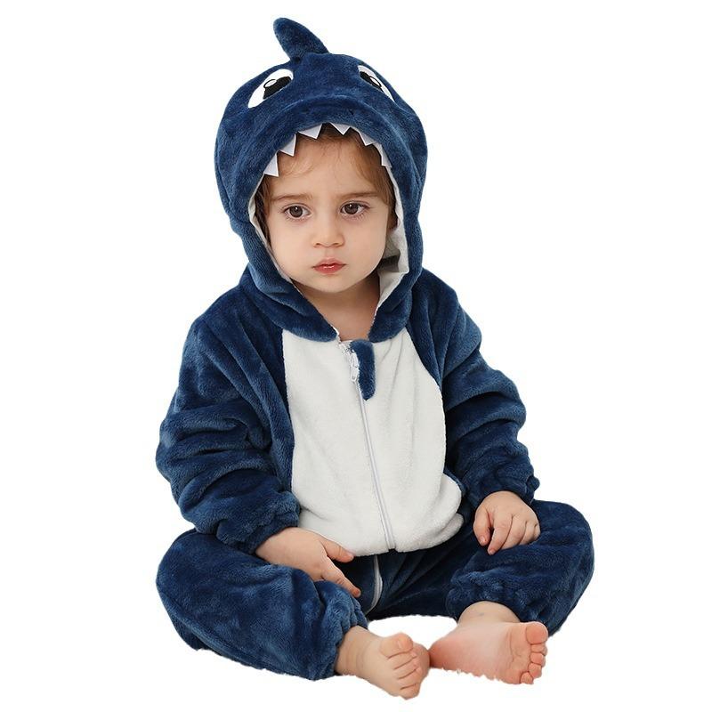 Children's Animal Onesie Pajamas Flannel Sleepwear Winter Warm Homewear Jumpsuit One-Piece Hooded Fleece Rompers Long Sleeve Outfits for Girls Boys