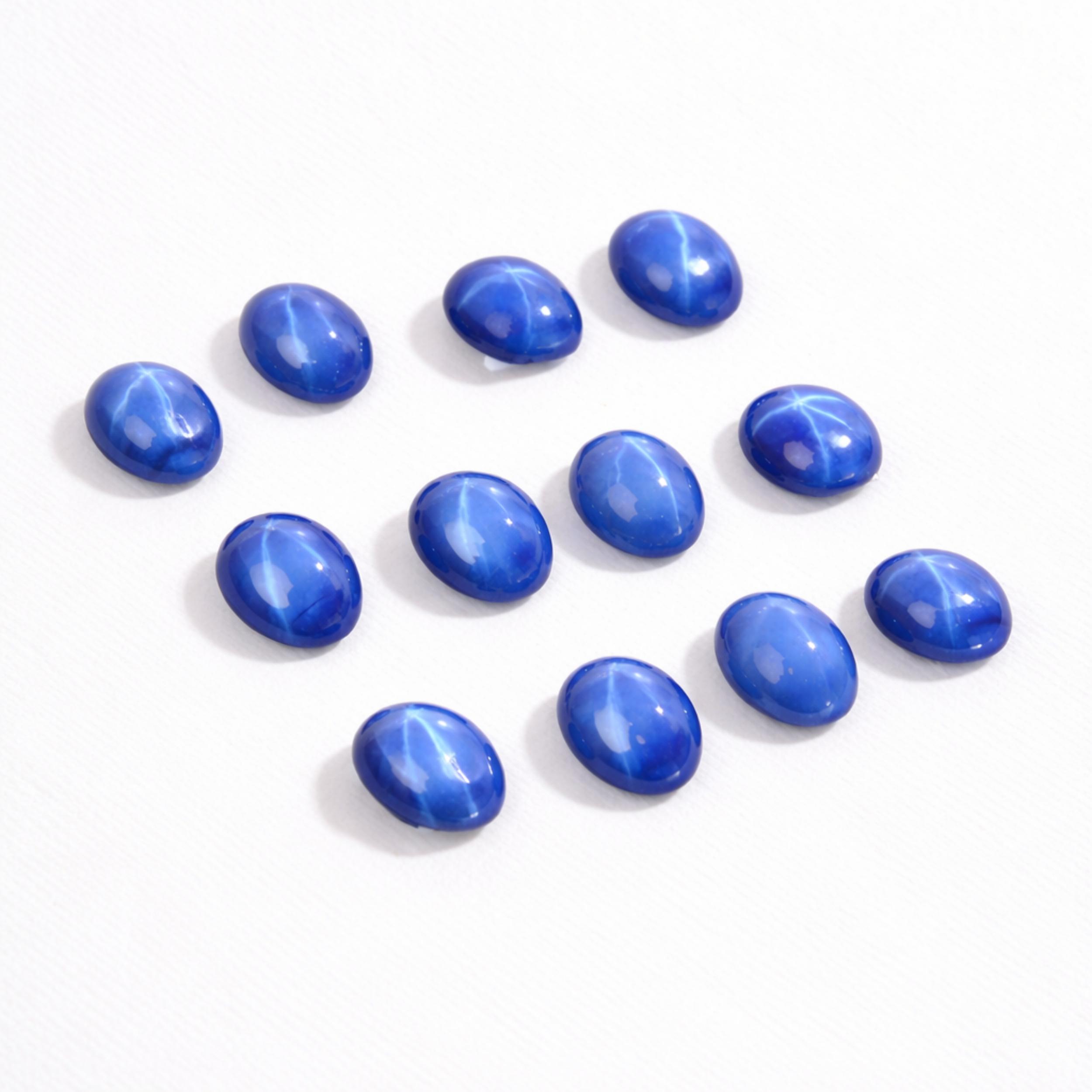 Сапфир синий AAA Звездчатый Овальный Кабошон 11x9мм – Партия Камней для Изготовления Ювелирных Изделий 1 Piece синий