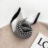 Silk silk scarf women's simple fashion silk scarf spring and autumn summer thin printing decoration black and white striped small square scarf