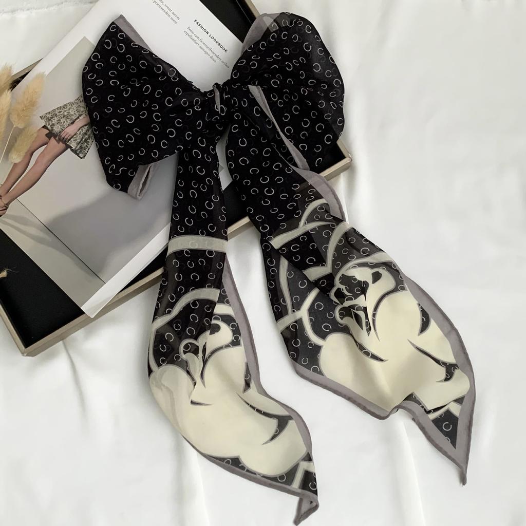 Scarf for Women Versatile Neck Flower Scarf Versatile Striped Headband Hairband Scarf