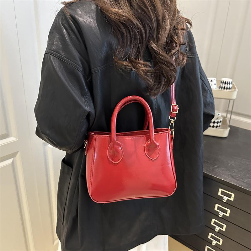 Simple Pu Leather Shoulder Bags for Women Solid Color Vintage Ladies Crossbody Bag Versatile Female Handbags Small Tote Purse