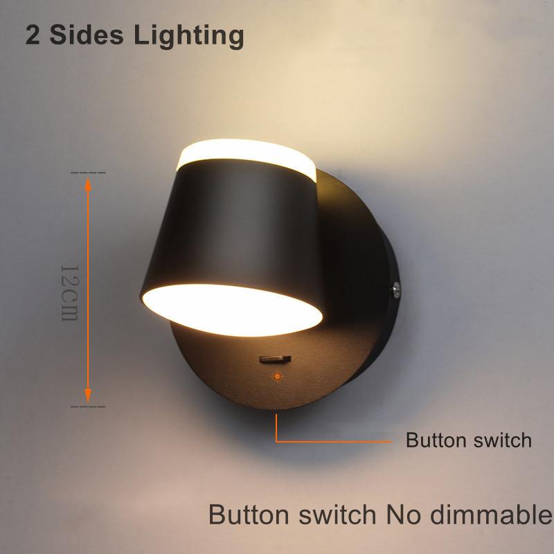 Lampă de Perete LED de Interior Nordic cu Comutator Rotativă la 350 de Grade cu Un Singur Cap Lampă de Lectură Noptieră Aplica de Perete pentru Dormitor Hotel