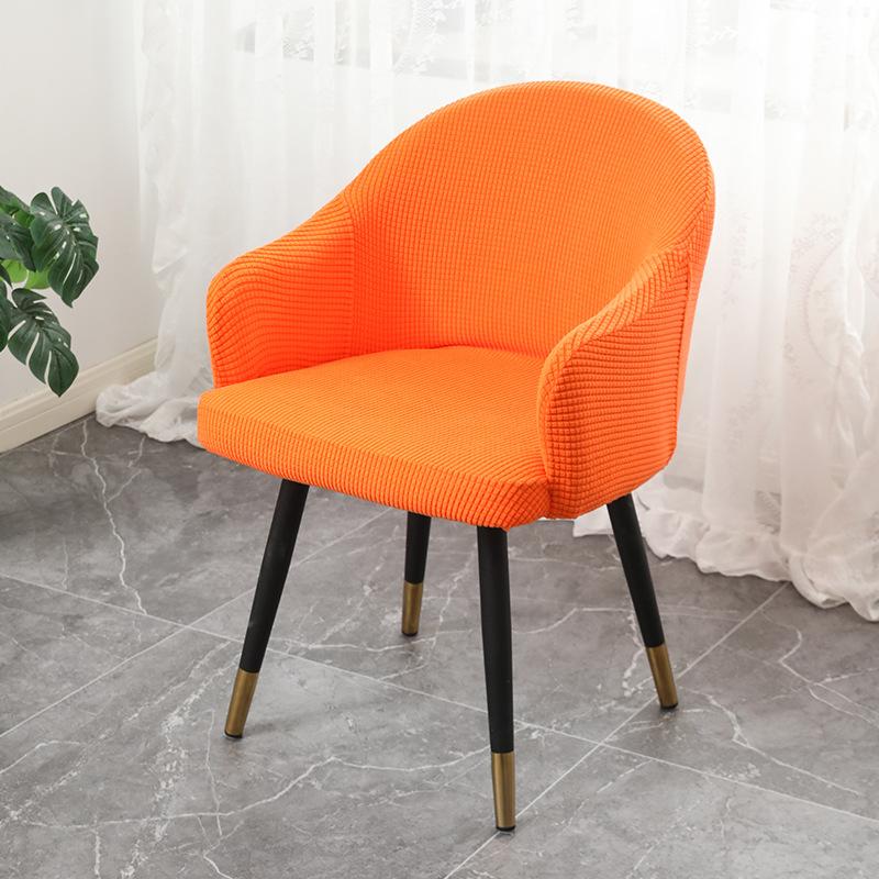 Modern Simple Curved Chair Cover Full Armrest Elastic Dining Table Cover Full Enclosed Backrest Integrated Stool Cover Chair Cover