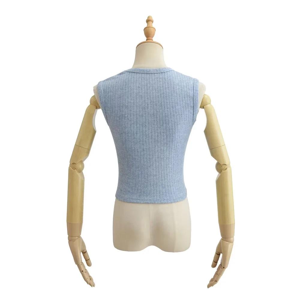2023 Summer Square Neck Bodycon Cashmere-Texture Women's Slimming Vest