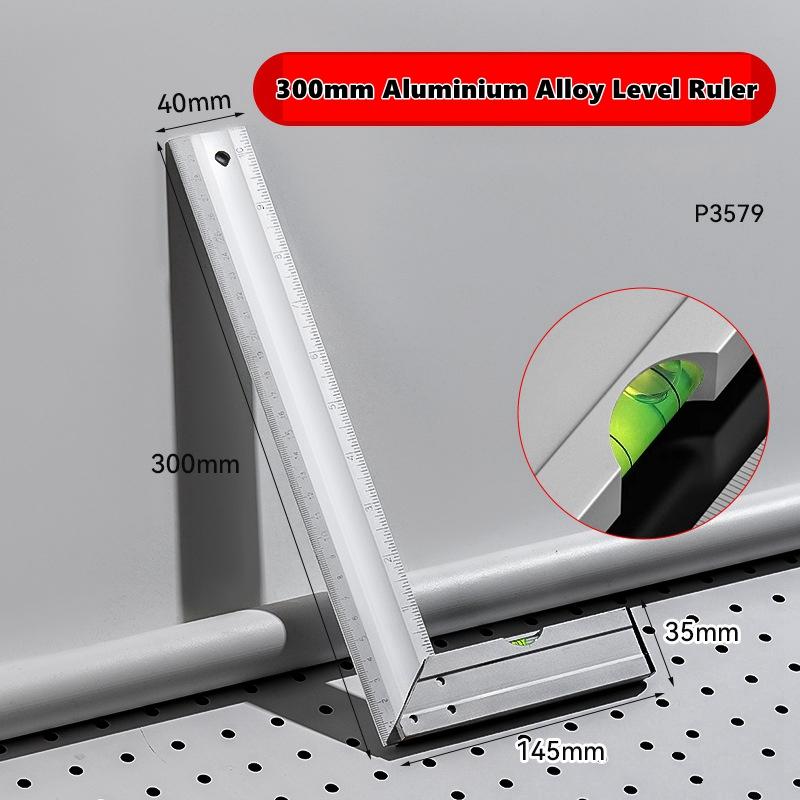 300/500mm Aluminiumlegierung Quadratisches Lineal Rechtwinklig 90° Winkelmesser Holzbearbeitungslineal Stahl Winkelmesser Messwerkzeuge Messlehre
