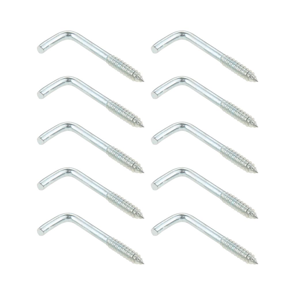 10/20pcs Square Bend Hook L Cup Hanger Screw-in 7-shape 20-40mm Wall Mount Picture Photo Frame Lamp Light Eyescrew Zinc-Plated
