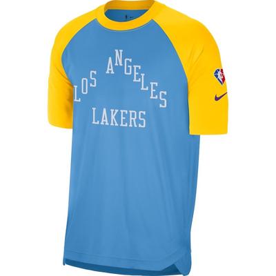 Dri-FIT Color Block Printed Letter Crew Neck Short Sleeve Basketball Shirt Men Tops Blue DB2616-462