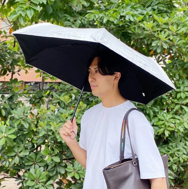 Tokyo Maruso UVION Unisex Folding Umbrella for Sun and Cool 55 UV Black Lining Rain, Coating, Mini, 99.99% Protection, 4040,