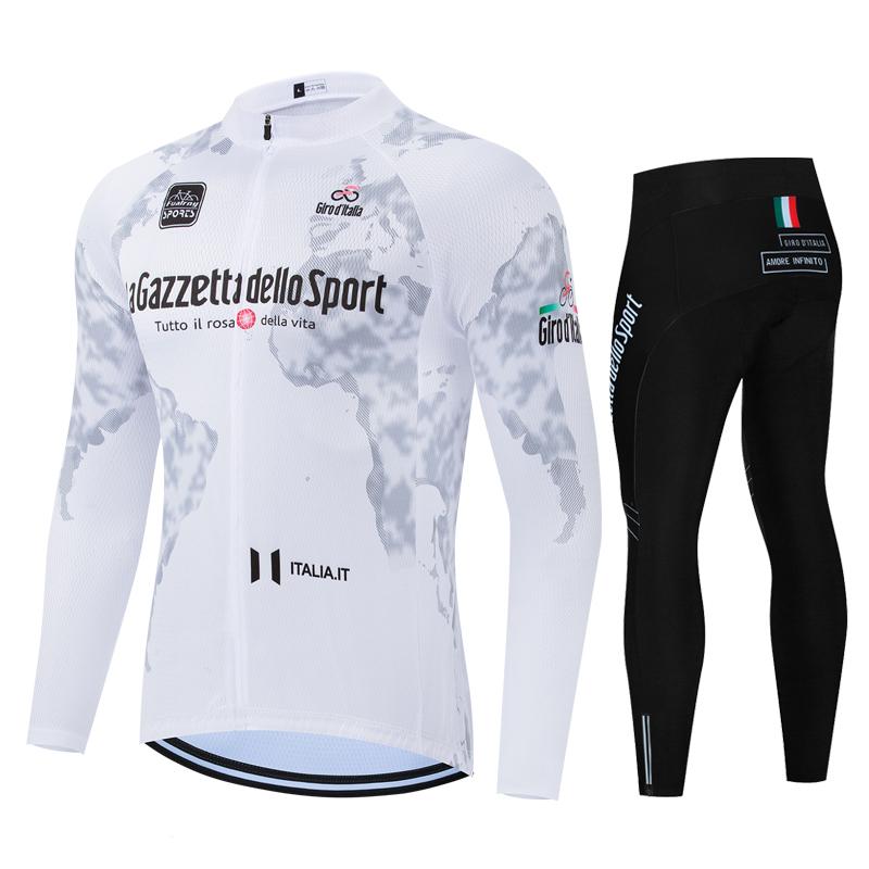 Lange Wielerjersey Fietsjack Maillot Broek Set Lente Zomer Tour De Italy D'ITALIA Ropa Ciclismo Pro Team Fietskleding
