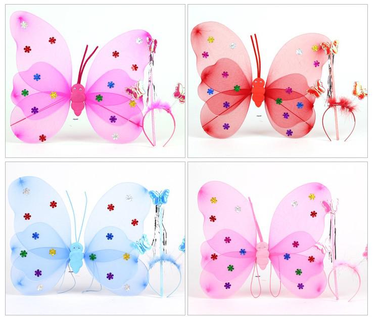 Double-layer Luminescent Butterfly Wing String Lights (3-piece) – Perfect for Children's Day Events