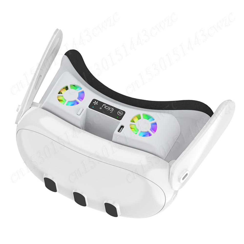 VR Cooling Fan Face Cover Facial Interface Radiator Rechargeable with Anti-Leakage Nose Pad for Meta Quest 3 Accessories
