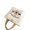 Little Bear Canvas Tote: Portable Handbag for Students and Casual Use