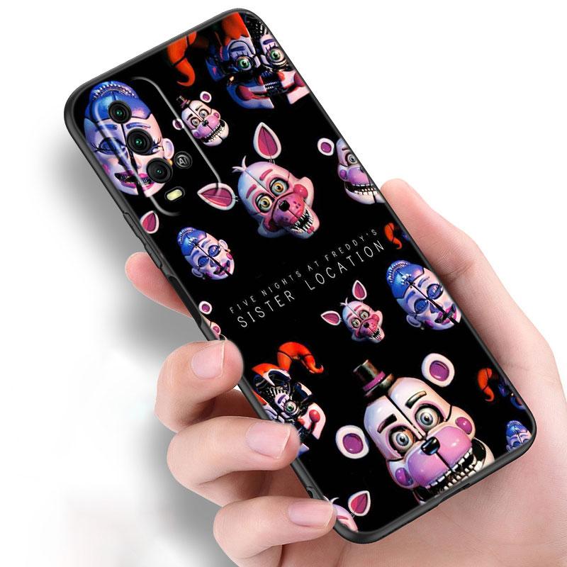 Fnaf Animatronics etui na telefon xiaomi Redmi Note 10 9 Pro Max 10S 10T 9A 9C 9S 9T 8A 8T 8 7 Pro miękka TPU czarna okładka