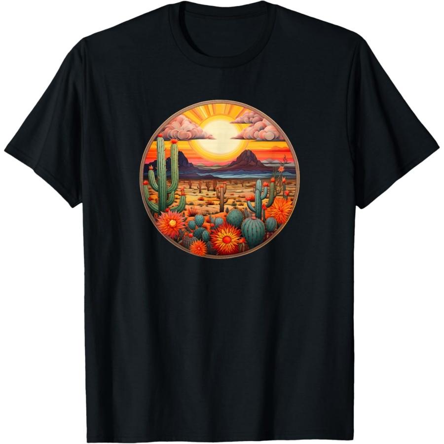 

Desert Nature Landscape Scene Cactus sun mountains T-Shirt XXXXXL
