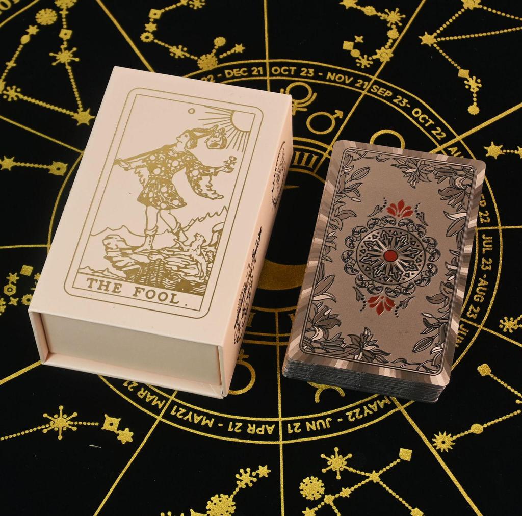 Waterproof Black PVC Tarot Cards - Colorful 78 Card Deck for Board Games