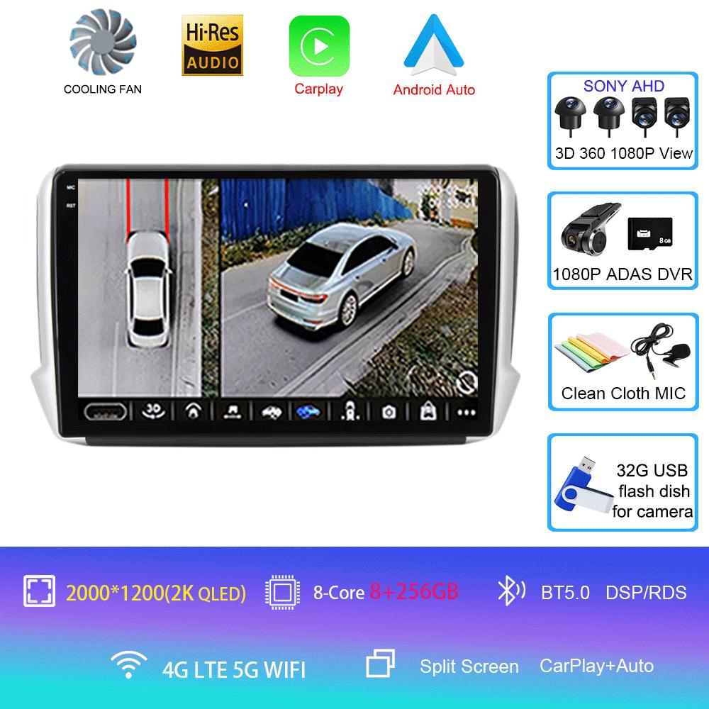 Android 14 For Peugeot 2008 208 Series 2012-2018 Car Multimedia Navigation GPS Carplay 2din Stereo Autoraido Radio 5G WIFI DSP
