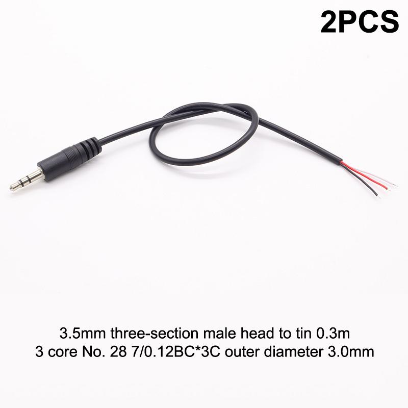 2Pcs 2.5Mm 3.5Mm 1/8'' Mono Stereo Male Female Plug Jack Connector 2/3/4Pin Aux Extension Wire Diy Audio Earphone Mic Repair