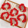 Rhinestone New Year Hair Rope Red Chinese Style Bracelet Elastic Snake Year Hair Ring  Girls
