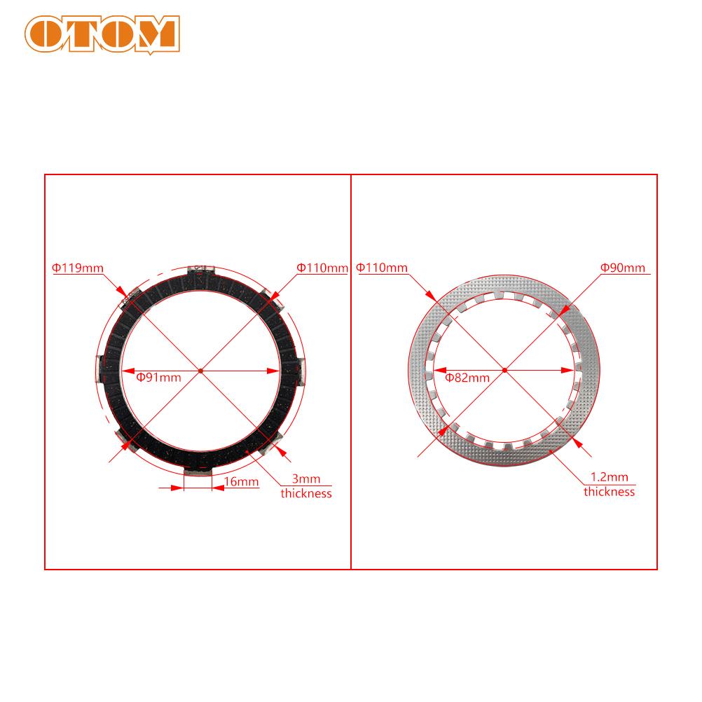 OTOM Motorrad Kupplungsscheiben Kupplungsstahlplatten Für ZONGSHEN ZS172FMM-5 PR250 ZS175FMN PR300