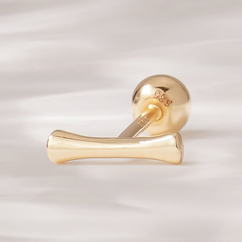 

JEWNEL 14K Slim Curved Cylinder Bar Daily Piercing Earrings piercing (1 piece)