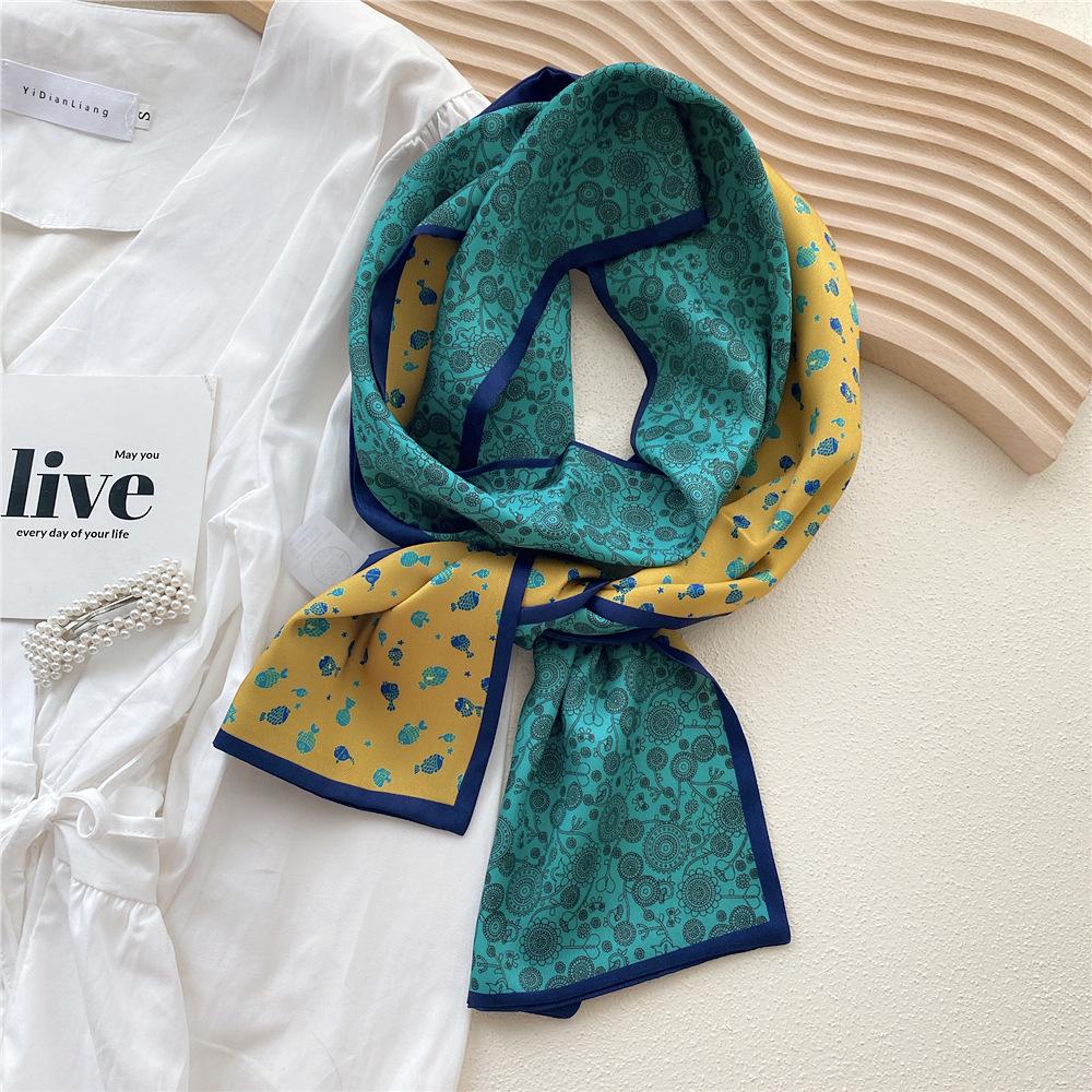 Silk Scarf for Women - Elegant Spring & Autumn Design, Lightweight & Fashionable