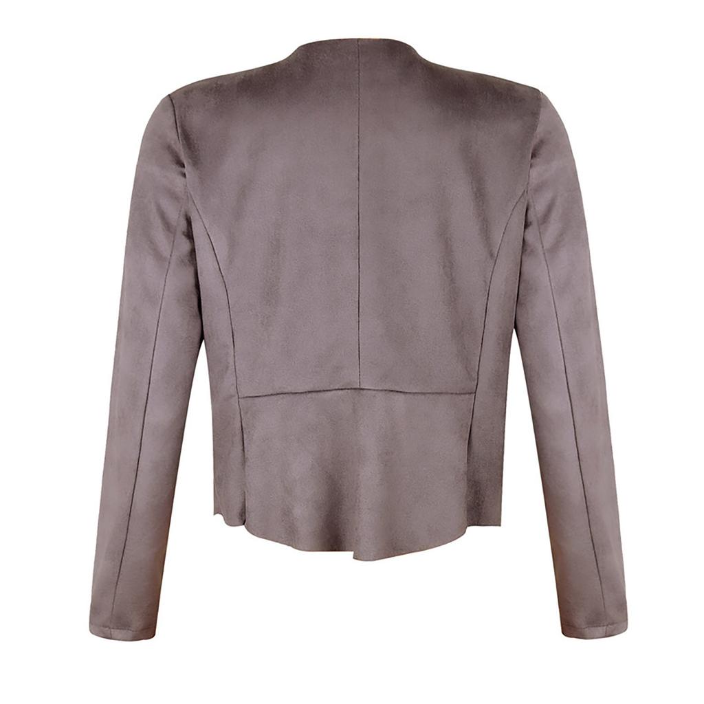 Women's Fashion Lapel Solid Color Velvet Mid-length  Small Coat