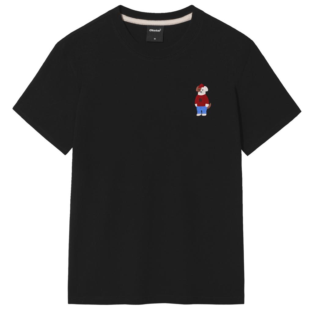 OKSTAR Mini Me Intense Brodog Embroidered Short Sleeve T-Shirt (Type A)