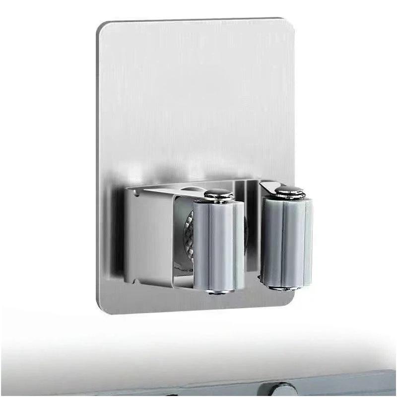 Stainless Steel Wall-Mounted No-Drill Mop and Broom Holder