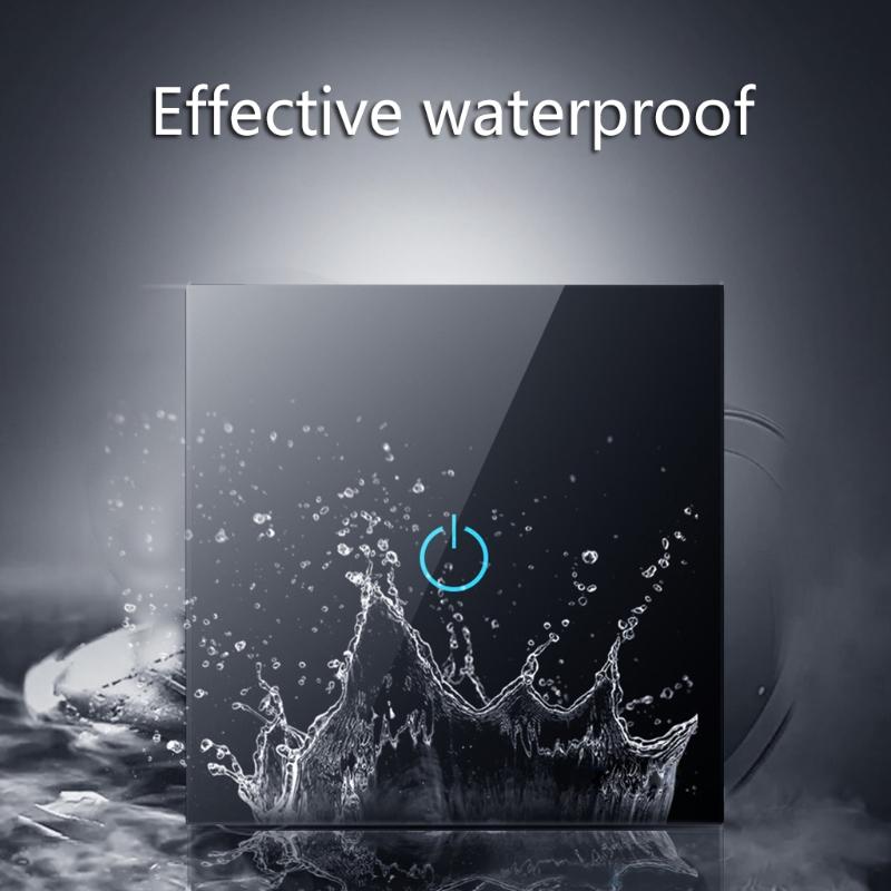 Comutator cu Senzor Tactil Standard UE Panou din Sticlă Cristal Călit Putere 1/2/3 Module 1 Mod 220V Comutatoare pentru Lampă de Perete Pornit