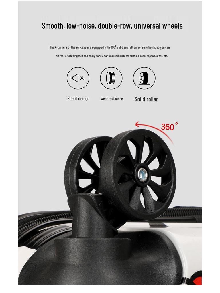 18" Cartoon Unisex Children's Spinner Luggage with Combo Lock & Wheels for Students