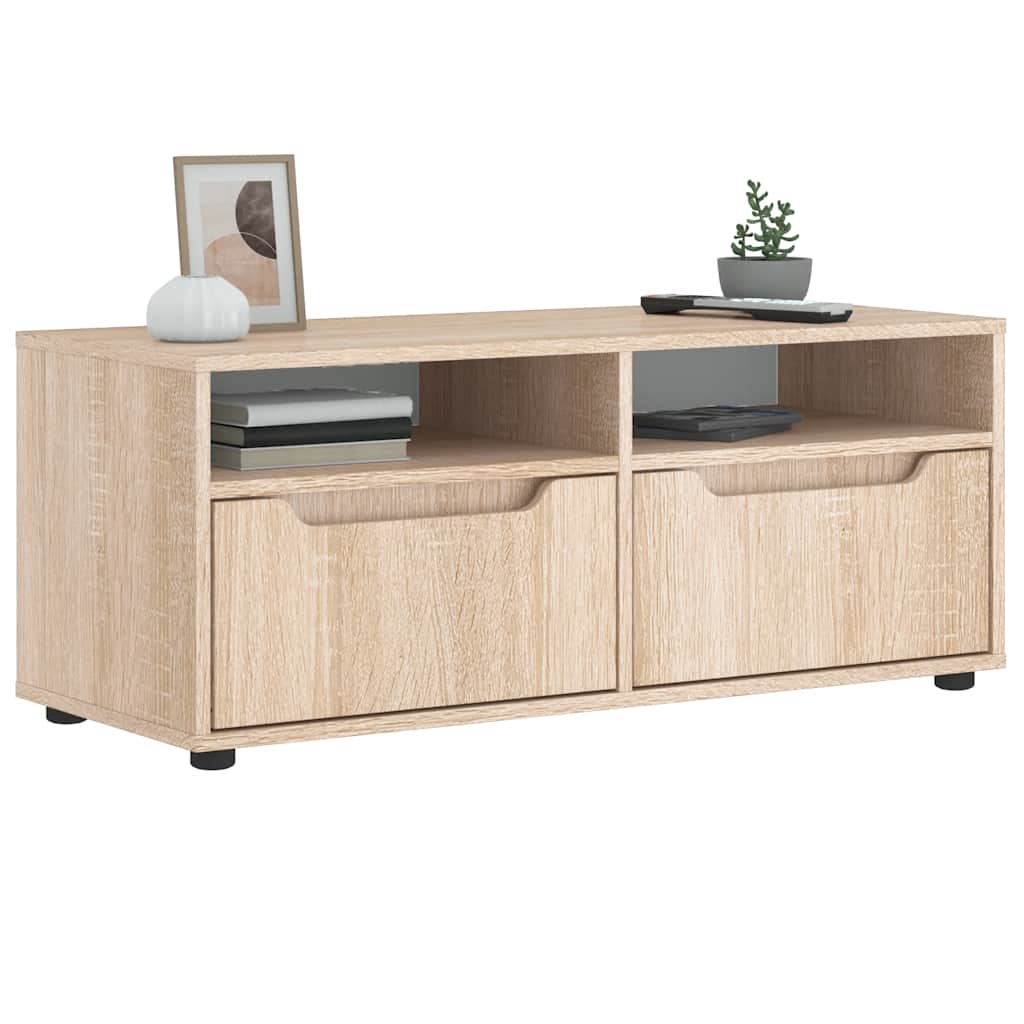 Szafka Rtv "Visnes" Dąb Sonoma 100X40X38 Cm Drewno Klejone