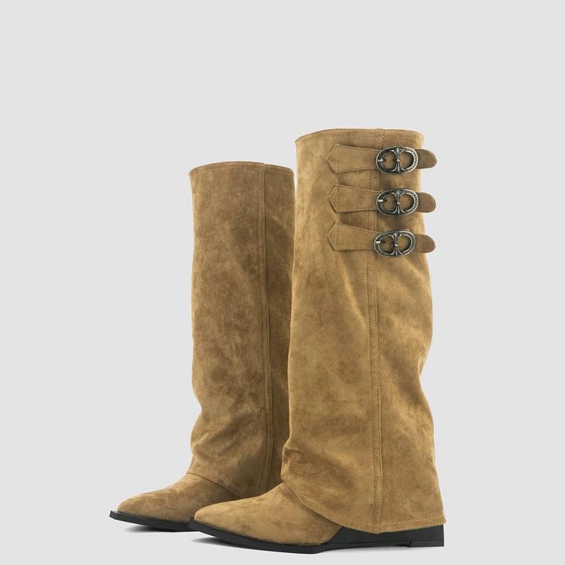 

High Boots Shoes for Woman Knee High Footwear Luxury Wedges Goth New Rock Elegant Women s Heel Stylish Sexy Stripper Heels Offer 35