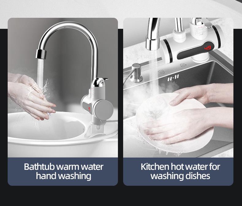 Natychmiastowy Elektryczny Kran Bojler z Cyfrowym Wyświetlaczem do Pryszniców Gorącej i Zimnej Wody