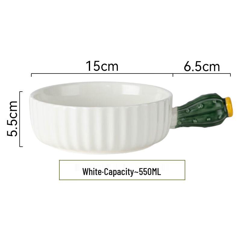 ZISIZ Cactus Handle Ceramic Bowl