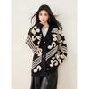 DIMANAF 2025 Winter New Jacket Women Sweaters Coat Wadded Cardigan Knitting Pockets Sweater