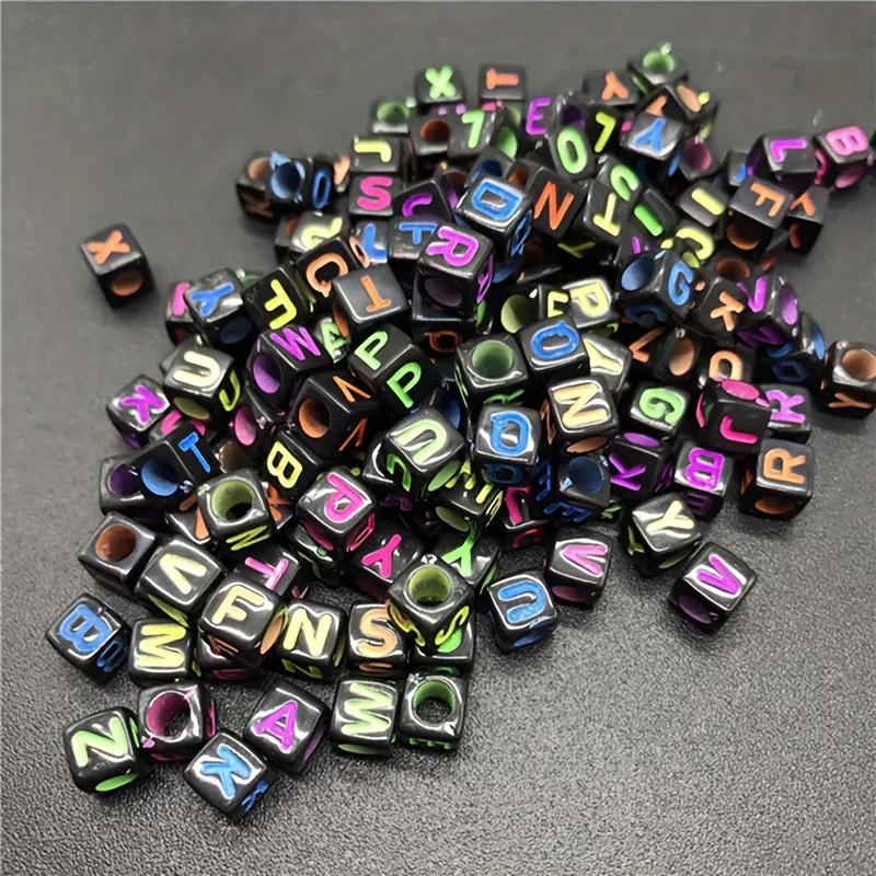 100pcs Acrylic Letters Square Beads DIY Jewelry Making Bracelets Necklaces Earrings and Other Accessories 6*6mm