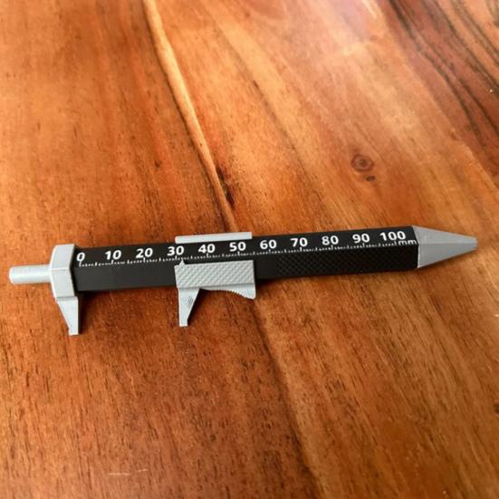 Vernier Caliper Ballpoint Pen 2-in-1 The Engineer Pen Portable Press Pen with Caliper Gifts for Dad Husband Grandpa Carpenter Woodworkers