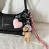 Heart Keying Creative Car Key Chain Lovely Bear Keychain Bag Charm Phone Keychain Woven Rope Pendant Bag Decorations