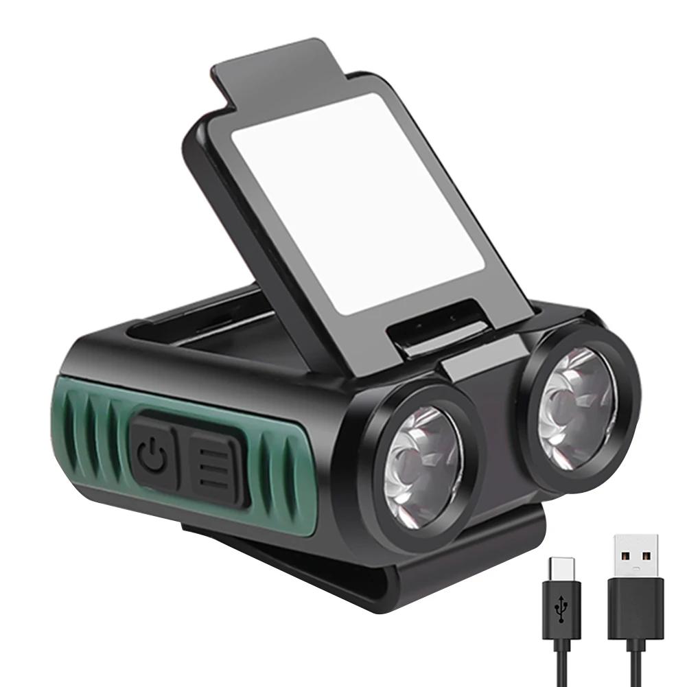 

LED Sensing Headlamp Type-C Rechargeable Cap Slip Lamp Warning Head Light for Night Safety Riding Outdoor MTB Bike Headlight чорний