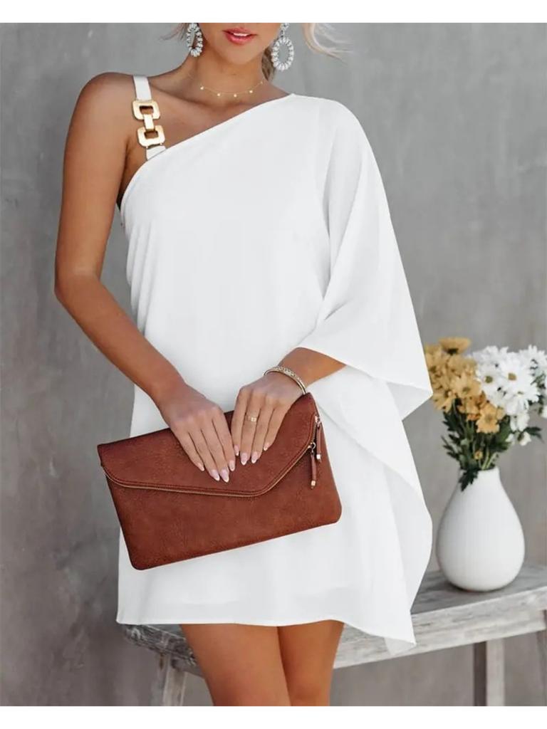 Šaty s květinovým potiskem na jedno rameno, elegantní šaty na ramínka obepínající pas pro ženy, volné šaty bez rukávů, ležérní šaty bez zad