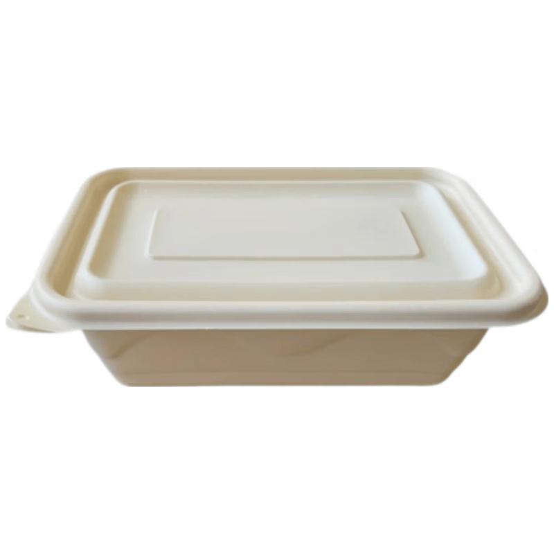 Sheng erdun Disposable Square Lunch Boxes with Lids, 500ml (20-Pack)