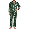 Set Pigiama da Uomo a Maniche Lunghe con Bottoni, 2 Pezzi Biancheria da Notte e da Casa con Pantaloni per la Casa e l'Ora di Dormire